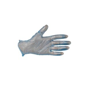 Gants en vinyle bleu à usage unique