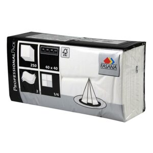 Fasana serviettes blanches trois couches 40x40cm
